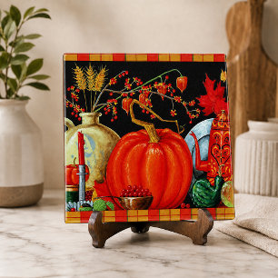 Autumn Festive Antique Painting Pumpkin Decoration Tile