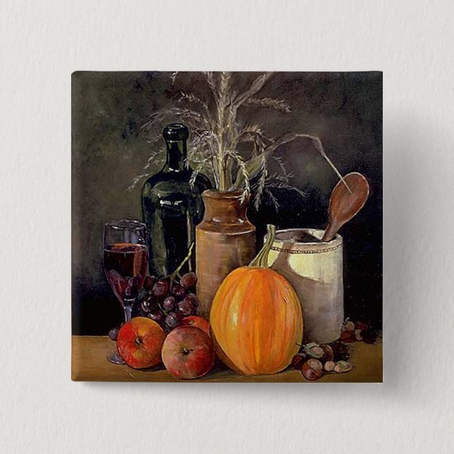 Autumn Festive Table 2 Inch Square Button (Front)