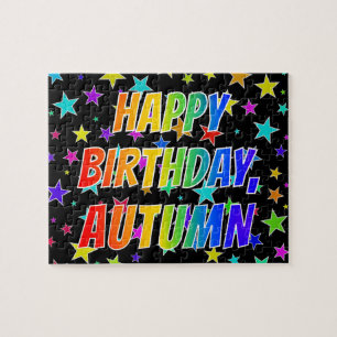 "AUTUMN" First Name, Fun "HAPPY BIRTHDAY" Jigsaw Puzzle