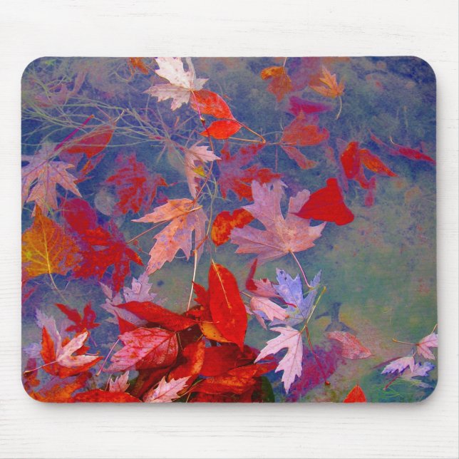 Autumn floating leaves mouse pad (Front)