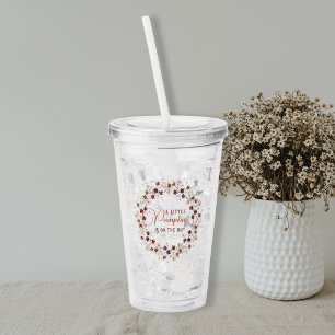 Autumn Floral A Little Pumpkin Baby Shower Acrylic Tumbler