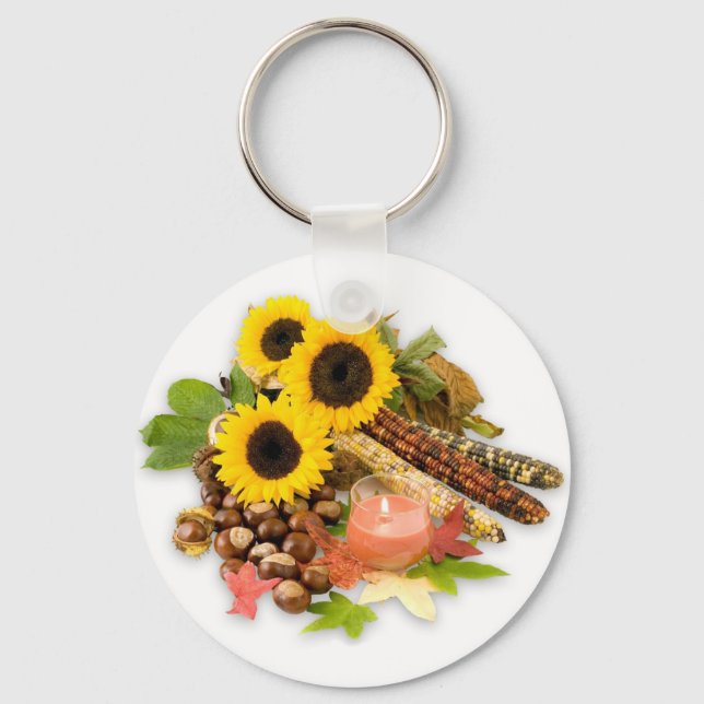 Autumn Floral Arangement Keychain (Front)