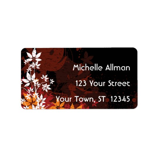 Autumn Floral Avery Label