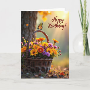 Autumn Floral Birthday Card