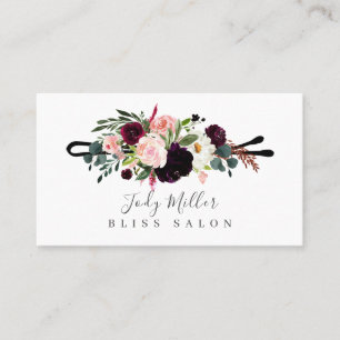 Autumn Floral Bobby Pin Hair Salon Business Cards
