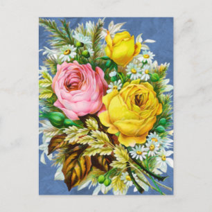 Autumn Floral Bouquet Watercolor Postcard