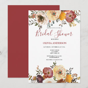 Autumn Floral Bridal Shower Invitation