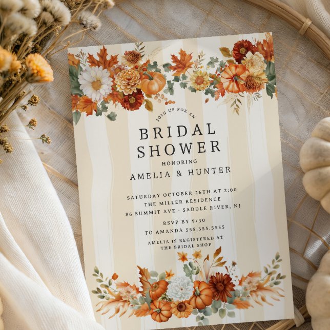 Autumn Floral Bridal Shower Invitation (Creator Uploaded)