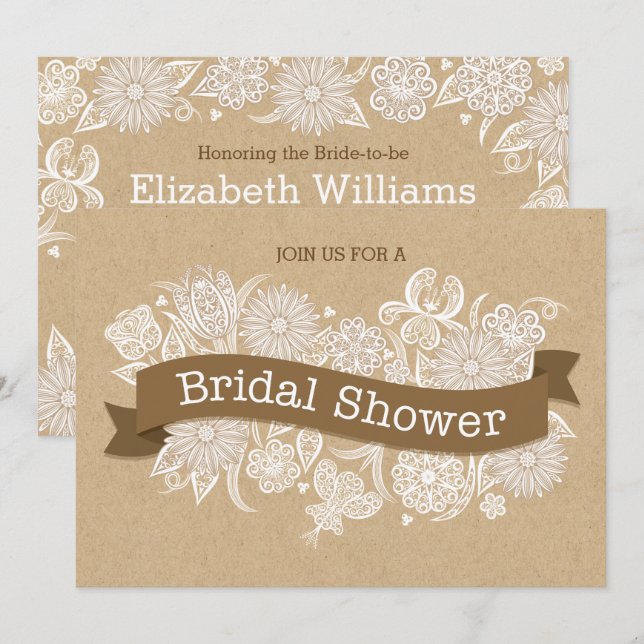 Autumn Floral Bridal Shower Invitation II (Front/Back)