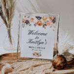 autumn floral bridal shower welcome sign<br><div class="desc">beautiful watercolor fall gold and blush flowers. The text and colors on this sign poster can be edited.</div>