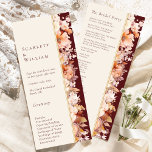 Autumn Floral Burgundy Cream Modern Wedding Program<br><div class="desc">This autumn floral burgundy cream modern wedding program design is a dreamy ensemble that embodies the essence of vintage charm and modern elegance. Featuring autumn florals and leaves in fall colours, accented with gold geometric borders, our design offers a simple yet captivating aesthetic perfect for your summer or fall celebration....</div>