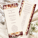 Autumn Floral Burgundy Cream Simple Wedding Program<br><div class="desc">This autumn floral burgundy cream simple wedding program design is a dreamy ensemble that embodies the essence of vintage charm and modern elegance. Featuring autumn florals and leaves in fall colours, accented with gold geometric borders, our design offers a simple yet captivating aesthetic perfect for your summer or fall celebration....</div>