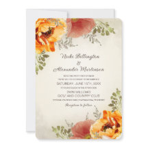 Autumn Floral Burnt Orange Rustic Wedding
