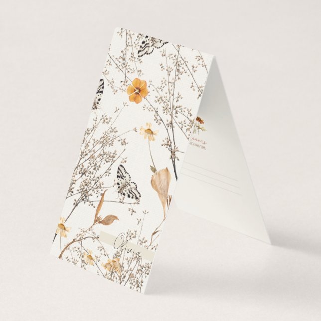 Autumn Floral Butterfly Folded Card (Front)