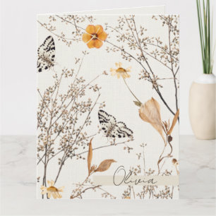 Autumn Floral Butterfly Thank You Card