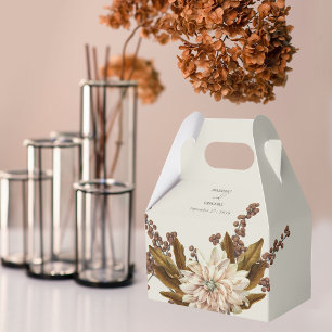 Autumn Floral Earthy Tones Watercolor Fall Wedding Favor Box