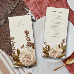 Autumn Floral Earthy Tones Watercolor Fall Wedding Menu<br><div class="desc">An elegant earthy tones fall watercolor calligraphy signature script wedding design. A rustic autumn design that uses copper shades and botanical florals along with vintage script calligraphy typography. A classy earthy toned brown, beige autumn fall calligraphy signature design ideal for all types of weddings. A classic seasonal wedding menu card...</div>
