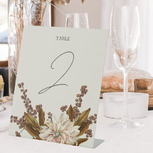 Autumn Floral Earthy Tones Watercolor Fall Wedding Pedestal Sign