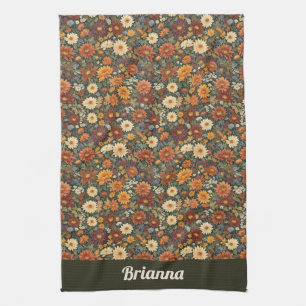 Autumn Floral Fantasy Kitchen Towel