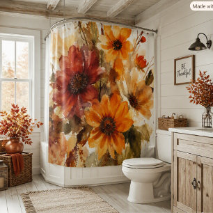 Autumn Floral Gold Burgundy Orange Fall Season