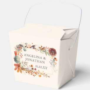 Autumn Floral Ivory Boho Fall Wedding Fortune Favor Box