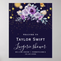 Autumn Floral Lingerie Shower Poster