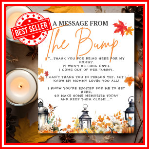 Autumn Floral Little Pumpkin Message From The Bump Poster