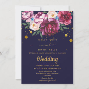 Autumn Floral Magnetic Wedding Invitation