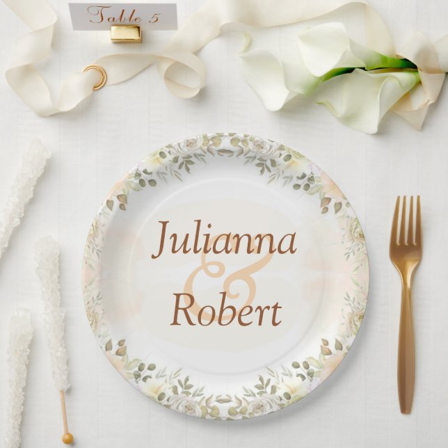 Autumn Floral   Paper Plates (Wedding)