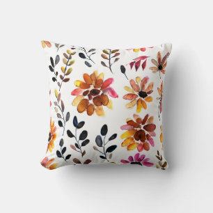 Autumn Floral Pattern Throw Pillow