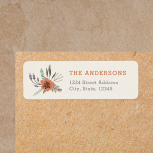 Autumn Floral Personalized Family Return Address