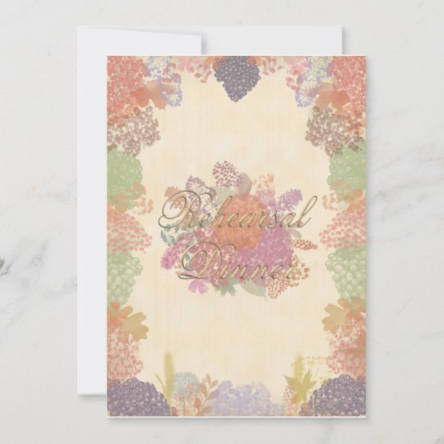 Autumn Floral Rehearsal Dinner Invitation (Front)