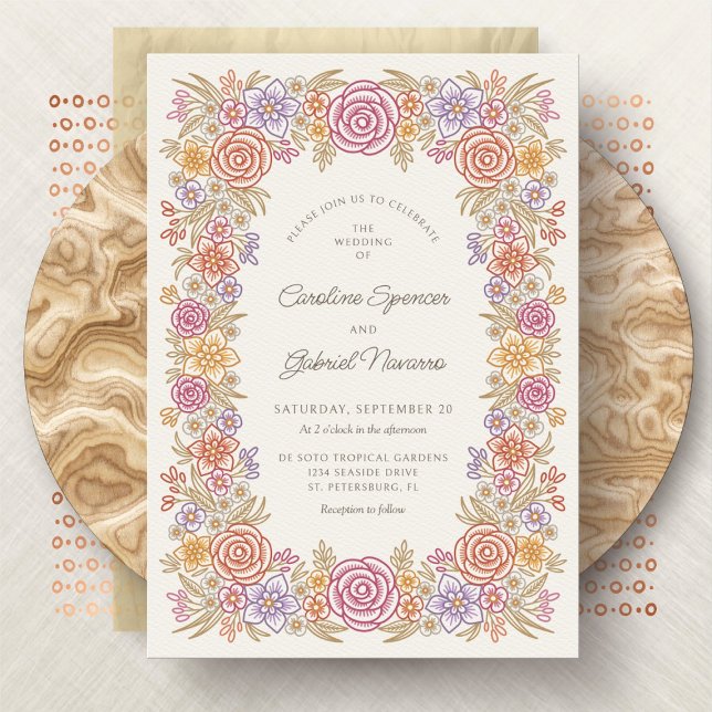 Autumn Floral Romantic Wedding Invitation (Creator Uploaded)