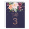 Autumn Floral Rose Gold Table Number (Large)