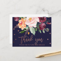 Autumn Floral Rose Gold Thank You
