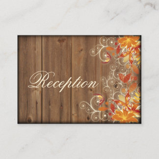 Autumn Floral Rustic Fall Wedding Reception Cards