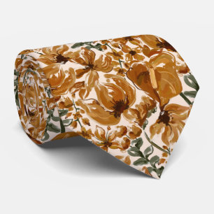 Autumn Floral Rustic Pattern  Tie