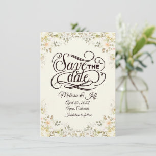 Autumn Floral Save the date Invitation