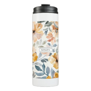 Autumn Floral Scented Soft Pastel Thermal Tumbler