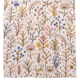 Autumn Floral Seamless Pattern. Doodle Plants, Bra