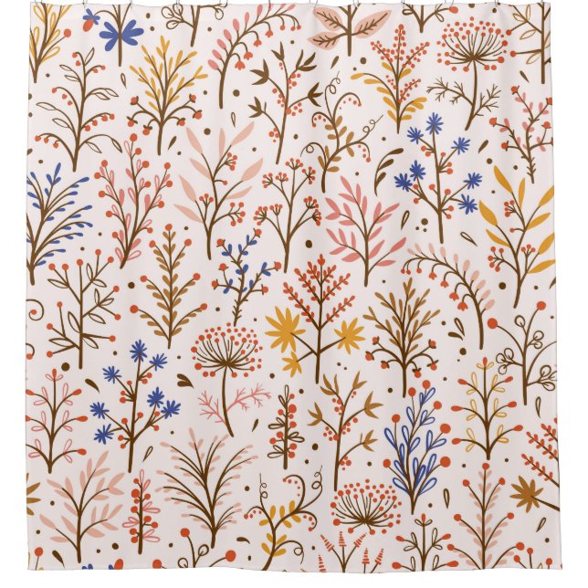Autumn Floral Seamless Pattern. Doodle Plants, Bra (Front)