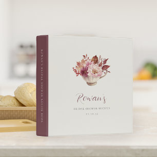 Autumn Floral Teacup Bridal Shower Recipe Binder