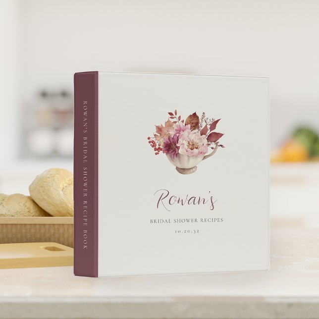 Autumn Floral Teacup Bridal Shower Recipe Binder (Creator Uploaded)