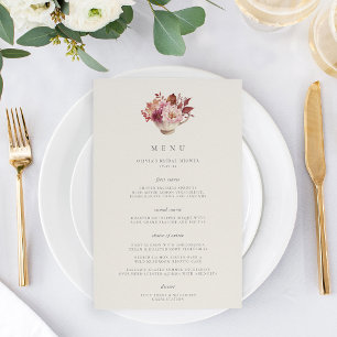 Autumn Floral Teacup Fall Bridal Shower Menu
