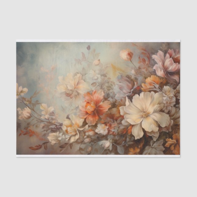 Autumn Floral Thanksgiving Halloween Decoupage Tissue Paper (Front)