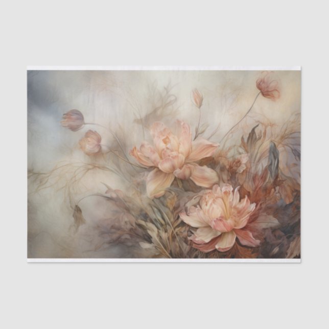 Autumn Floral Thanksgiving Halloween Decoupage Tissue Paper (Front)