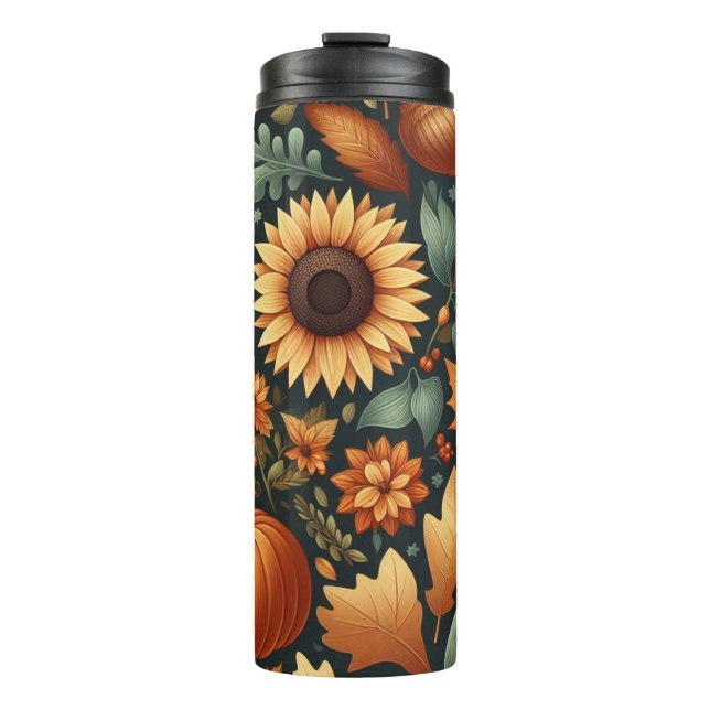 Autumn Floral  Thermal Tumbler (Front)