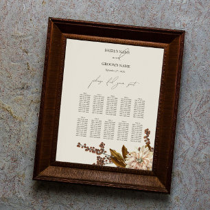 Autumn Floral Watercolor Seating Chart