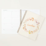 Autumn Floral Watercolor Wreath Monogrammed Planner<br><div class="desc">Pretty hand painted watercolor floral wreath in lovely fall colours,  personalized with your name.</div>