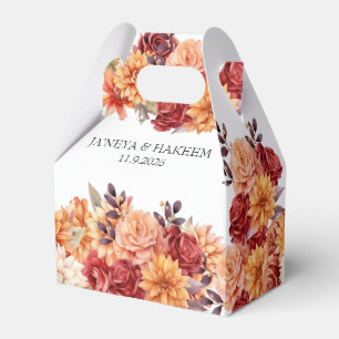 Autumn Floral Wedding Favor Box